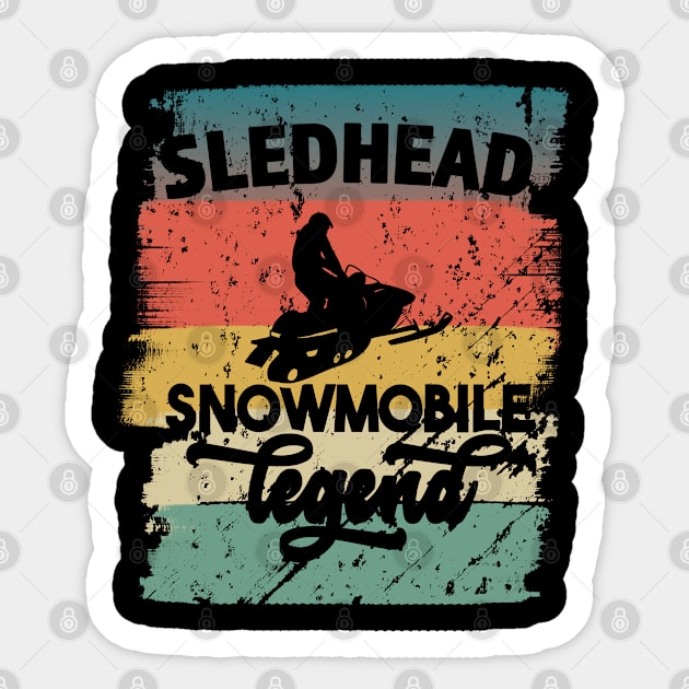 Sledhead Snowmobile Legend Sticker by RKP'sTees